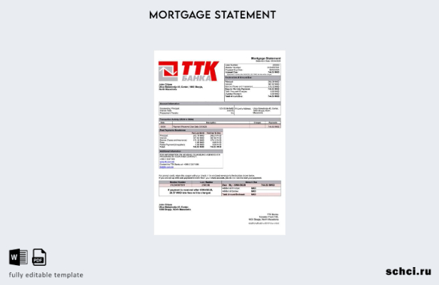 Загрузка в цифровом формате Северная Македония TTK Banka Выписка по ипотечному к